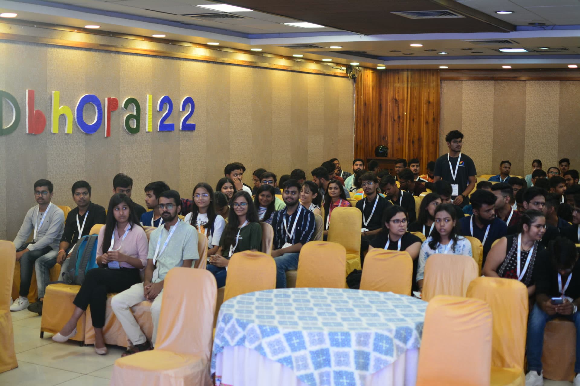 Packed conference hall and attendees at Cloud Community Days Bhopal